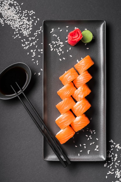 Free Photo sushi dish at asian restaurant