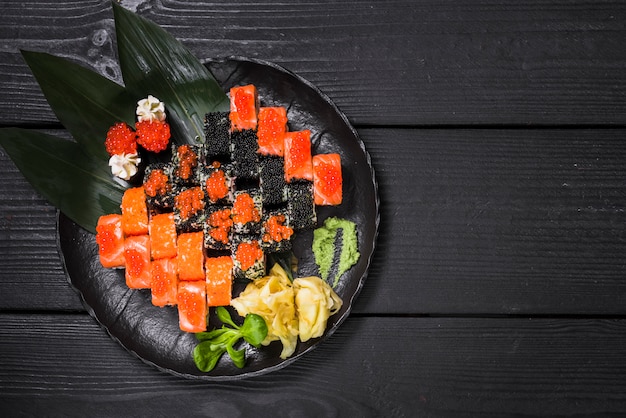 Free Photo sushi dish at asian restaurant