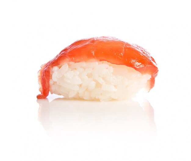 Sushi food over white background