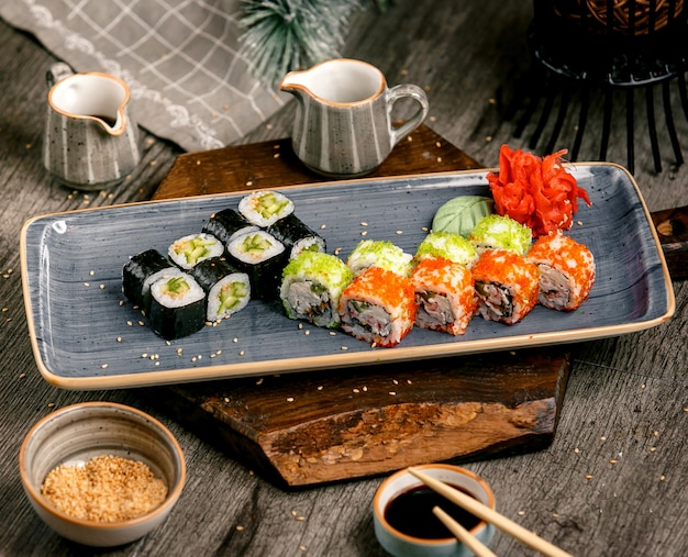 Sushi set on the table     