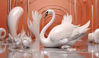 Free photo swan whimsical figure background