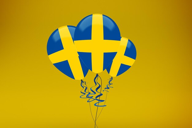 Free photo sweden flag balloons