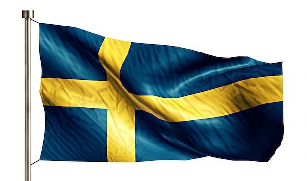 Free photo sweden national flag isolated 3d white background