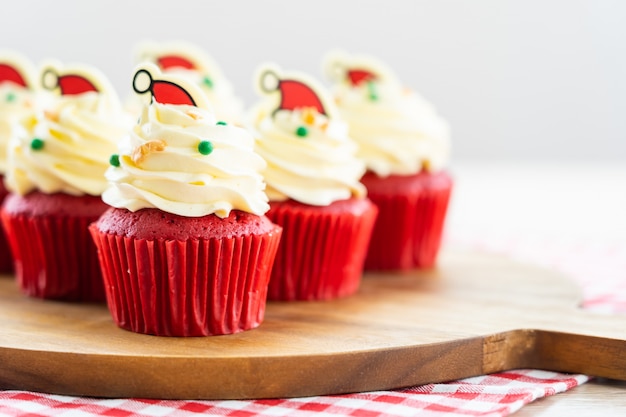 Sweet dessert with cupcake red velvet