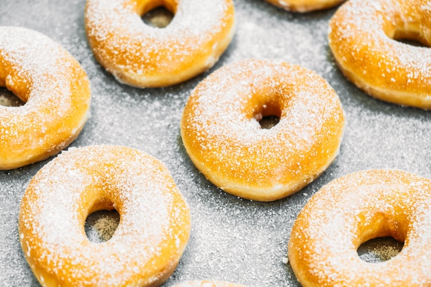 Sweet dessert with many donut