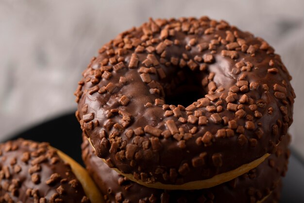 Sweet doughnut assortment close-up