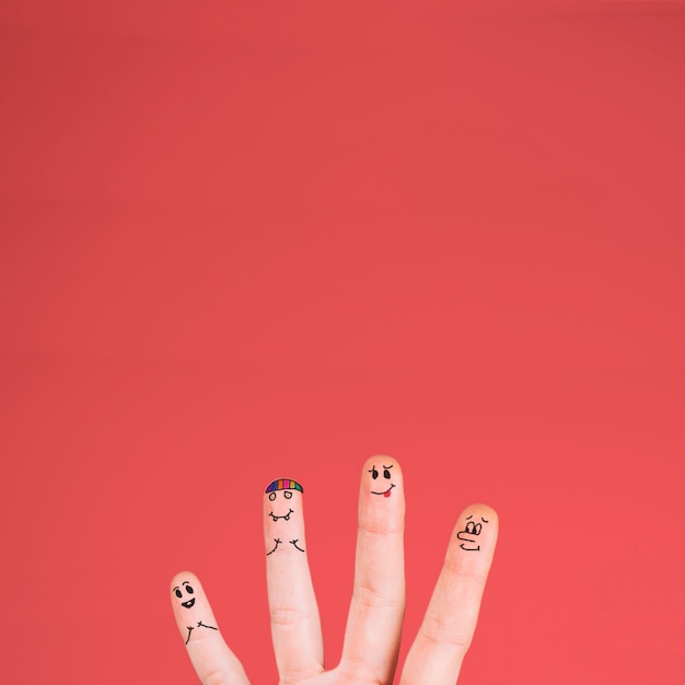 Sweet fingers with faces