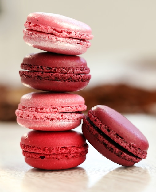 Sweet macarons pile