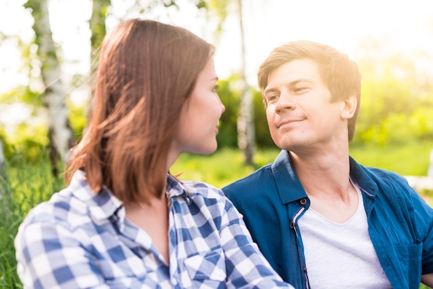 Sweethearts spending time together in nature