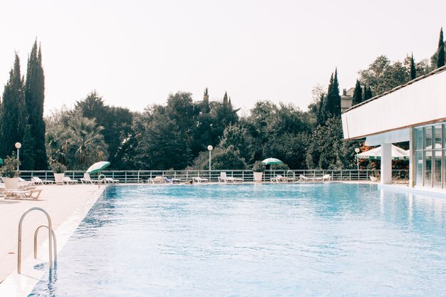 swimming pool and a house