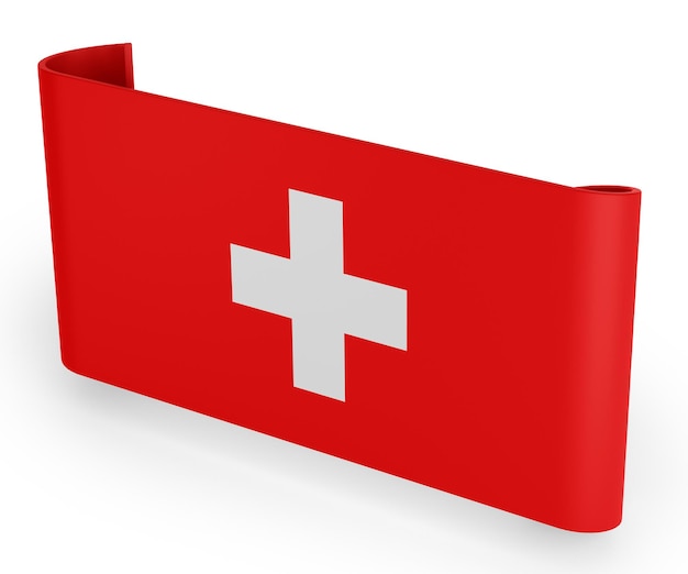 Free photo switzerland flag ribbon banner