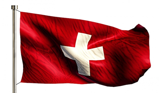 Free photo switzerland national flag isolated 3d white background