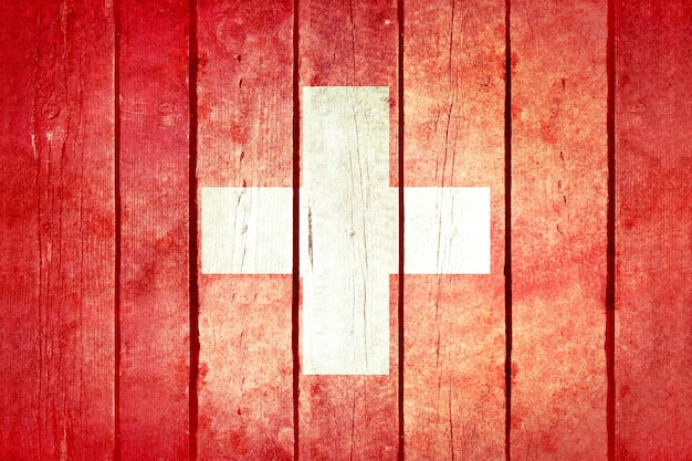 Free photo switzerland wooden grunge flag.