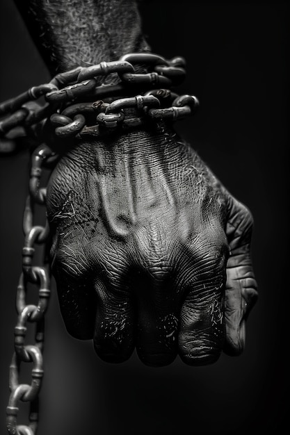 Free photo symbolic representation of the end of slavery in the u.s. with people of color