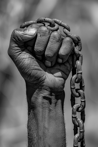 Free photo symbolic representation of the end of slavery in the u.s. with people of color