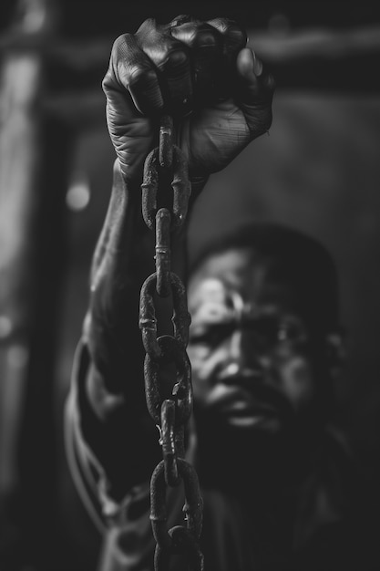 Free photo symbolic representation of the end of slavery in the u.s. with people of color