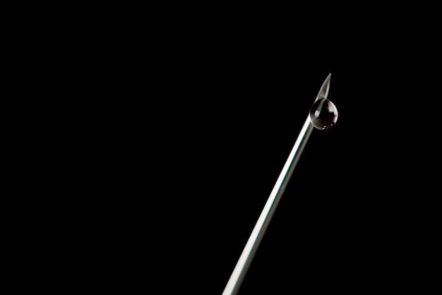 Free photo syringe needle with drop