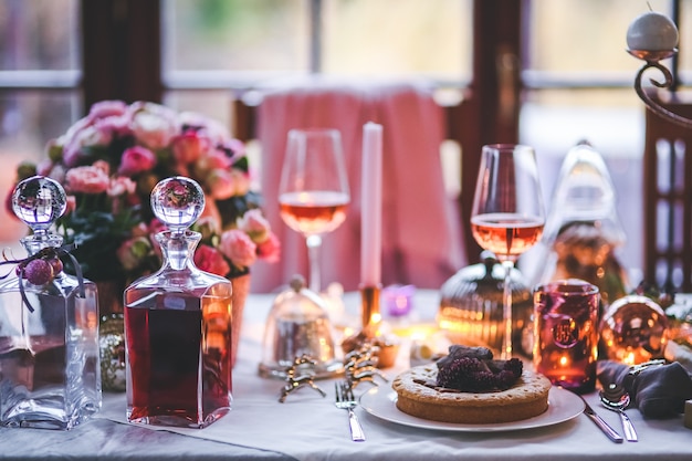 Table prepared for dinner