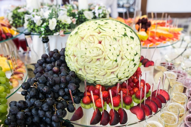 Free photo table with variety of fruit