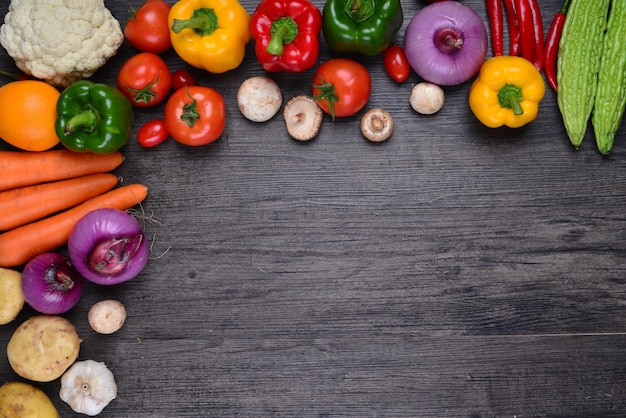 Table with vegetables