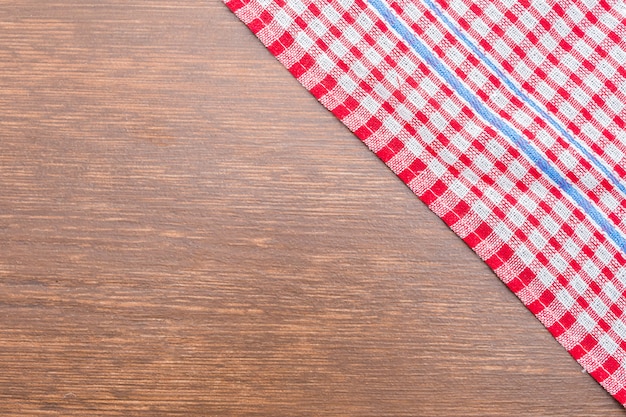 Tablecloth on wooden background