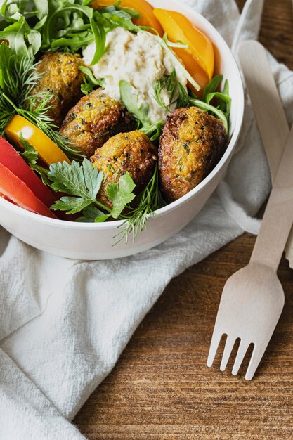 Take away sweet potato falafel bowl vegan menu