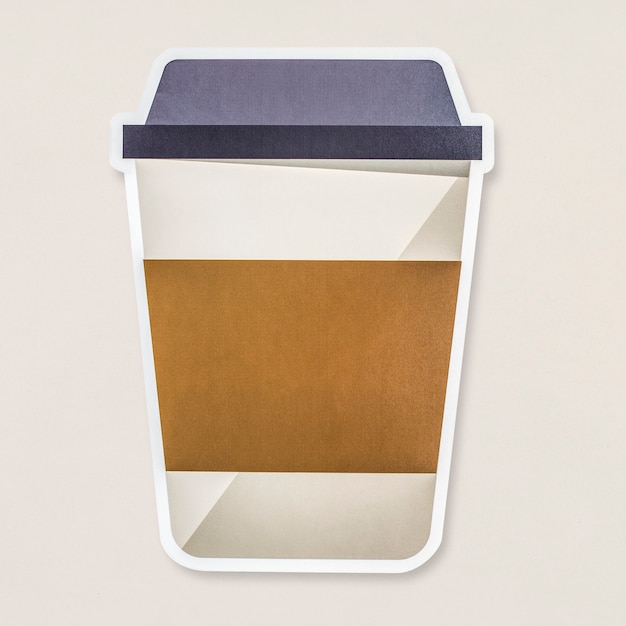 Free photo takeaway hot beverage cup icon isolated