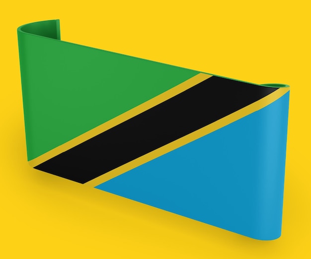 Tanzania Flag Ribbon Banner