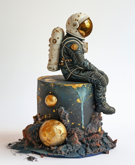 Free Photo tasty astronaut 3d cake