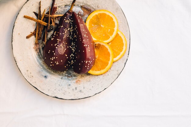 Tasty boiled pear