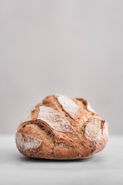 Tasty bread with white background