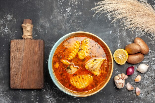 Tasty chicken soup with potato