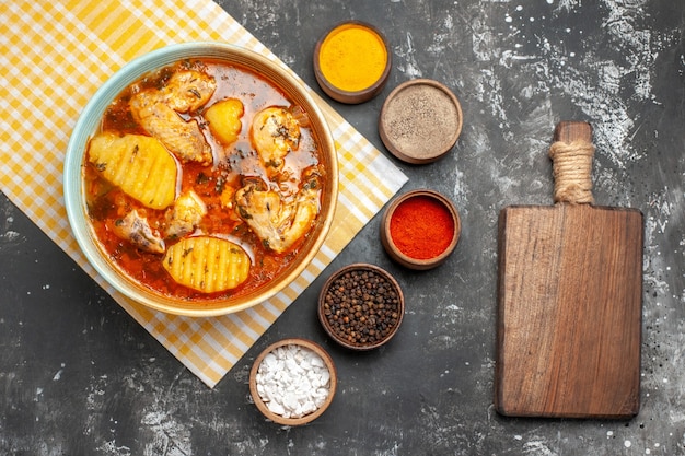 Tasty chicken soup with potato