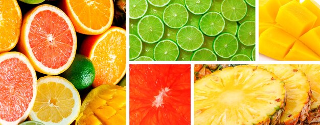 Tasty citrus textures collage