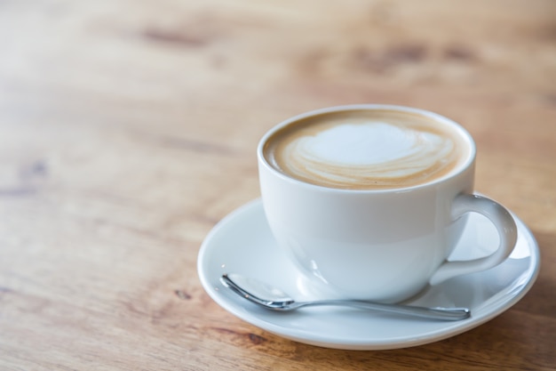 Tasty coffee in a white cup