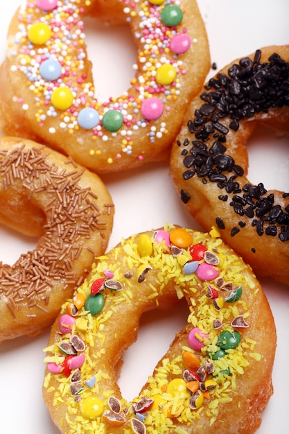 Tasty colorful donuts