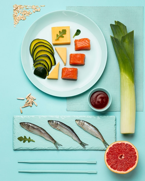 Free photo tasty flexitarian diet arrangement