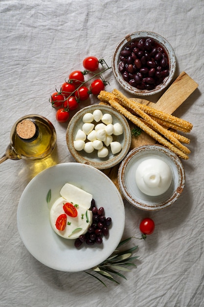 Free photo tasty fresh cheese still life