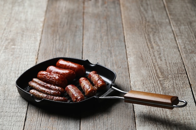 Free photo tasty fried sausages. traditional german food