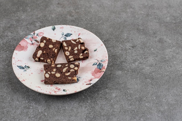 Tasty homemade cake with peanut