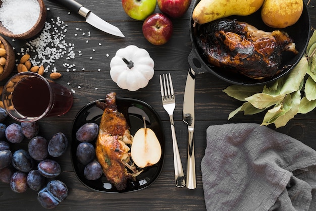 Free Photo tasty thanksgiving food arrangement