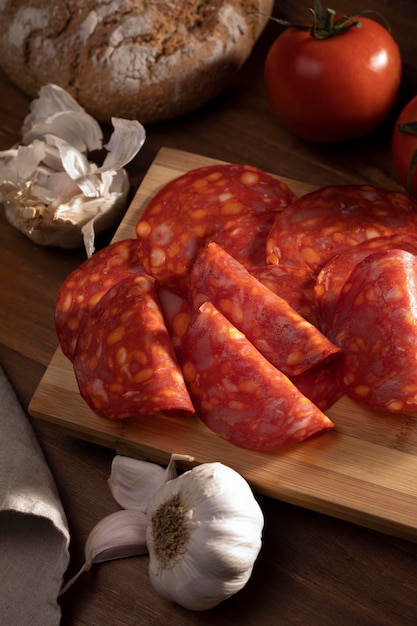 Free Photo tasty traditional chorizo assortment