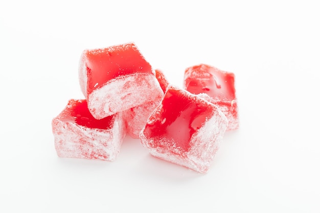 Tasty turkish delight isolated on white