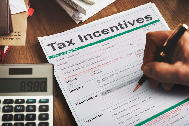 Free photo tax incentive audit benefit cash payment income concept