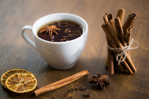 Tea and cinnamon