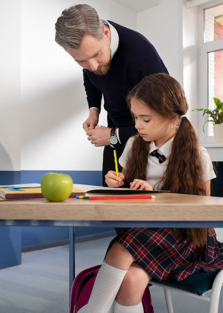 Teacher holding english class