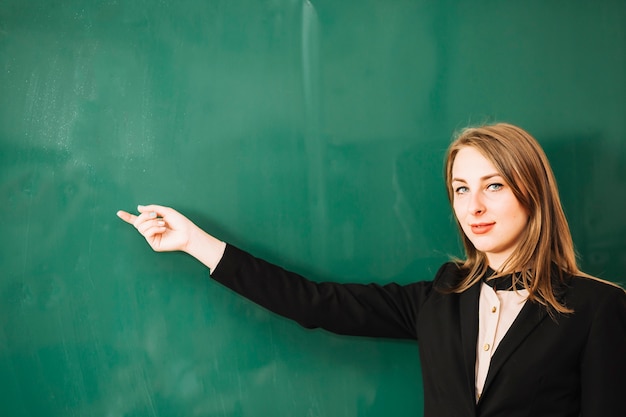 Teacher looking at camera 