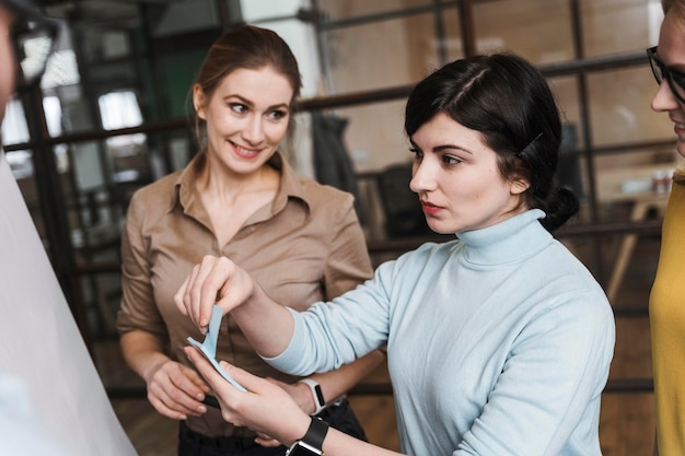 Team of professional businesspeople during a meeting presentation