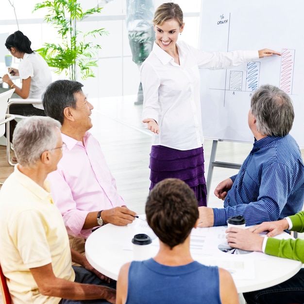 Free photo team working together in an office