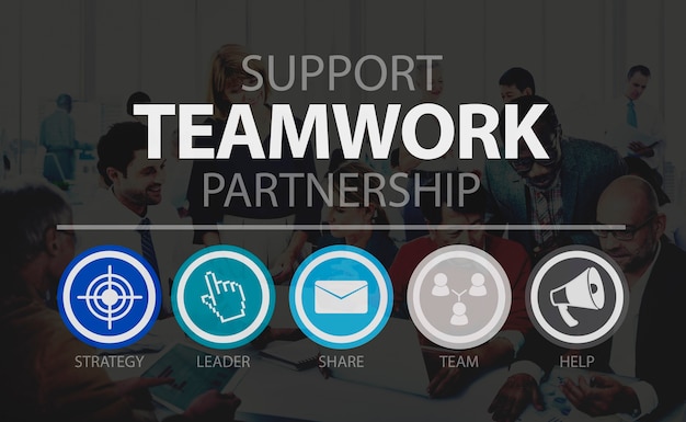 Free photo teamwork support partnership collaboration unity concept